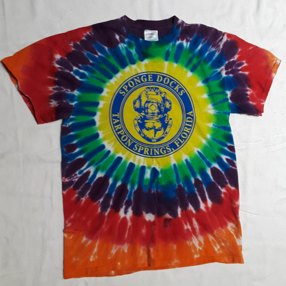 Colorful Hippie Sponge Docks Tie Dye T-Shirt M (T-394) - Picture 1 of 3